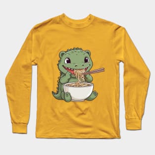 Crocodile Eat Ramen Long Sleeve T-Shirt